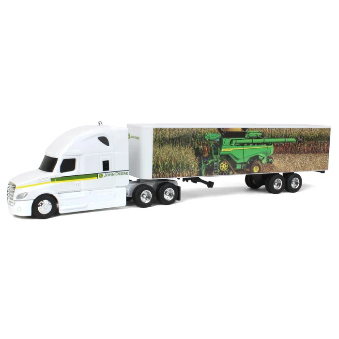 1:64 Freightliner Semi w/ John Deere X9 Combine Graphics on Trailer 45876