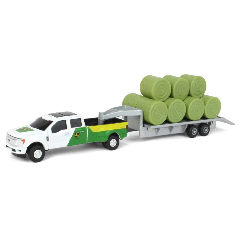 1315-1-64-john-deere-ford-f-350-pickup-truck-with-trailer-11-round-bales-45927-1.webp 1:64 John Deere Ford F-350 Pickup Truck with Trailer & 11 Round Bales 45927