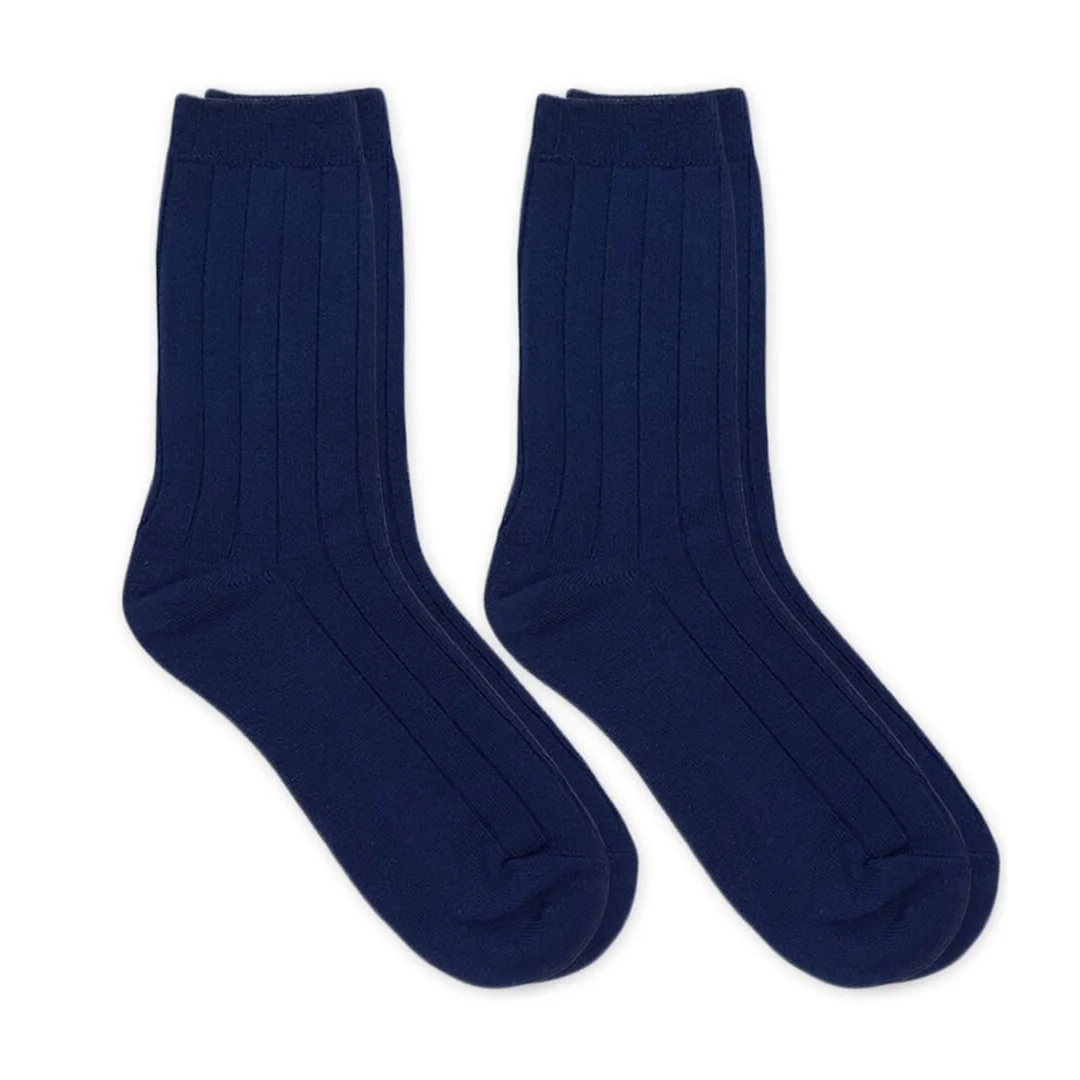 2 Pairs Boys' Uniform Crew Socks SU8014