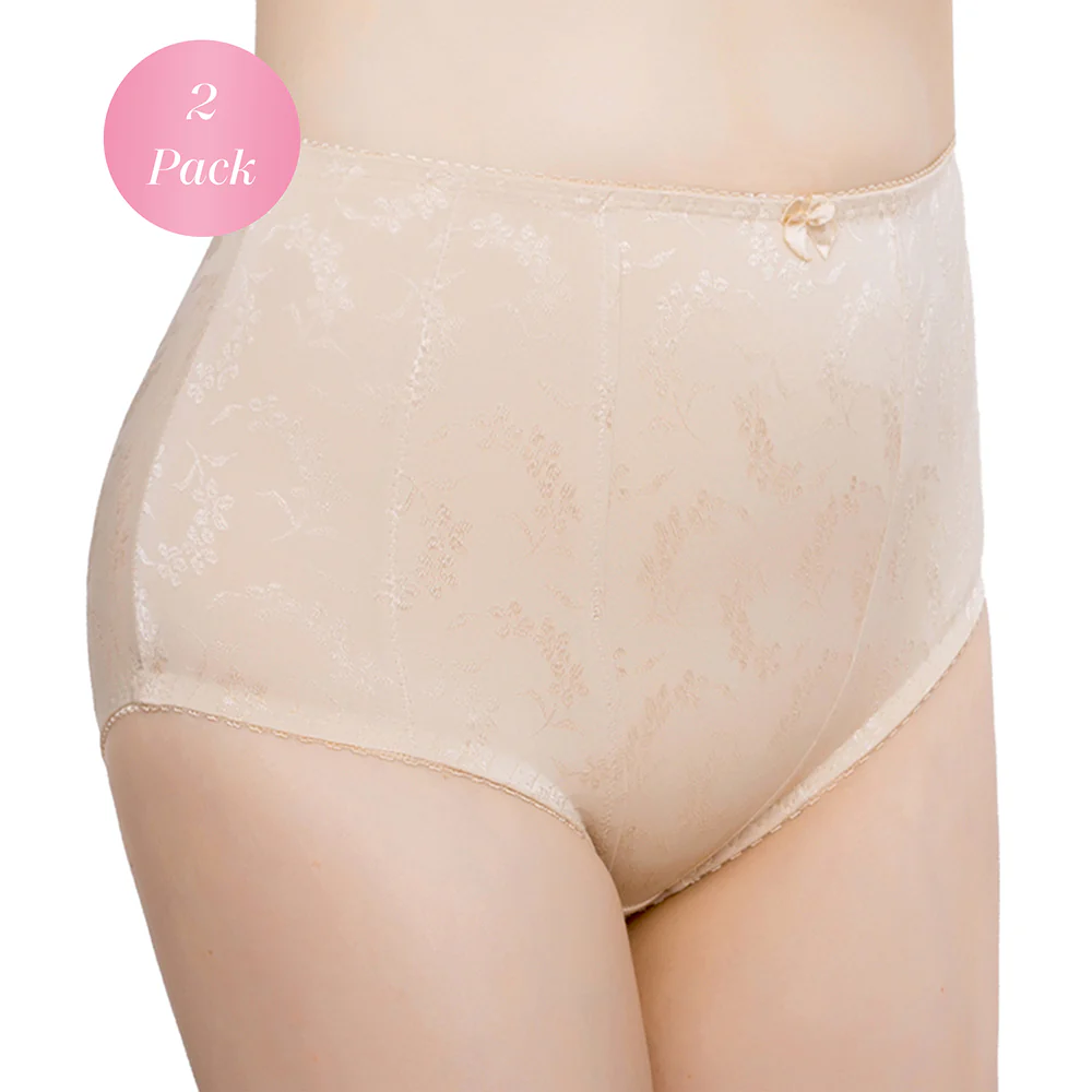 1590-2-pack-women-s-floral-jacquard-slimming-body-shaper-panties-51070557a-2.webp 2-Pack Women's Floral Jacquard Slimming Body Shaper Panties 51070557A