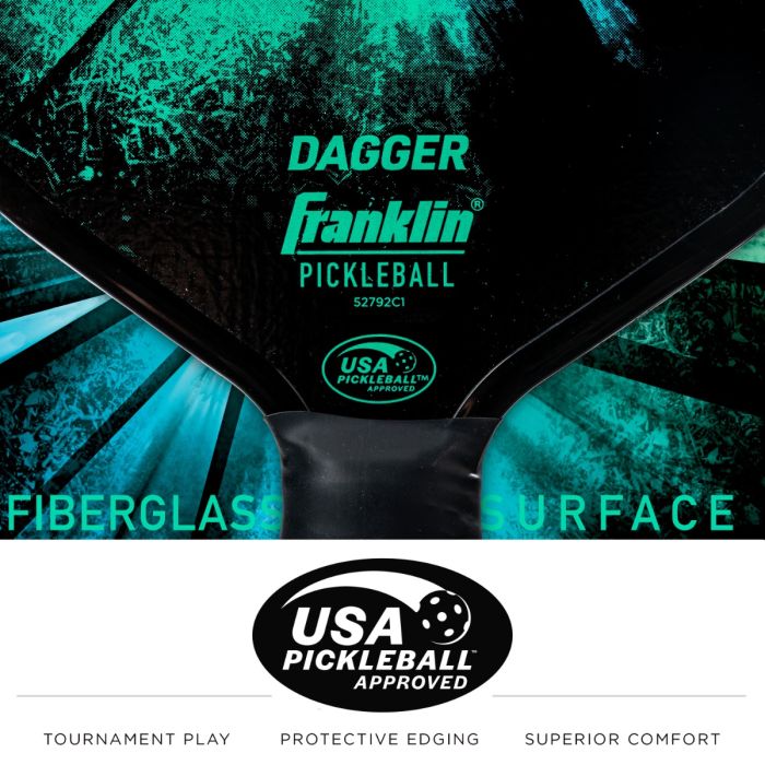 2-Player Set Dagger Fiberglass Pickleball Paddles and Balls 52755