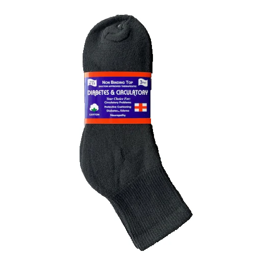3-Pack Diabetic Quarter Socks