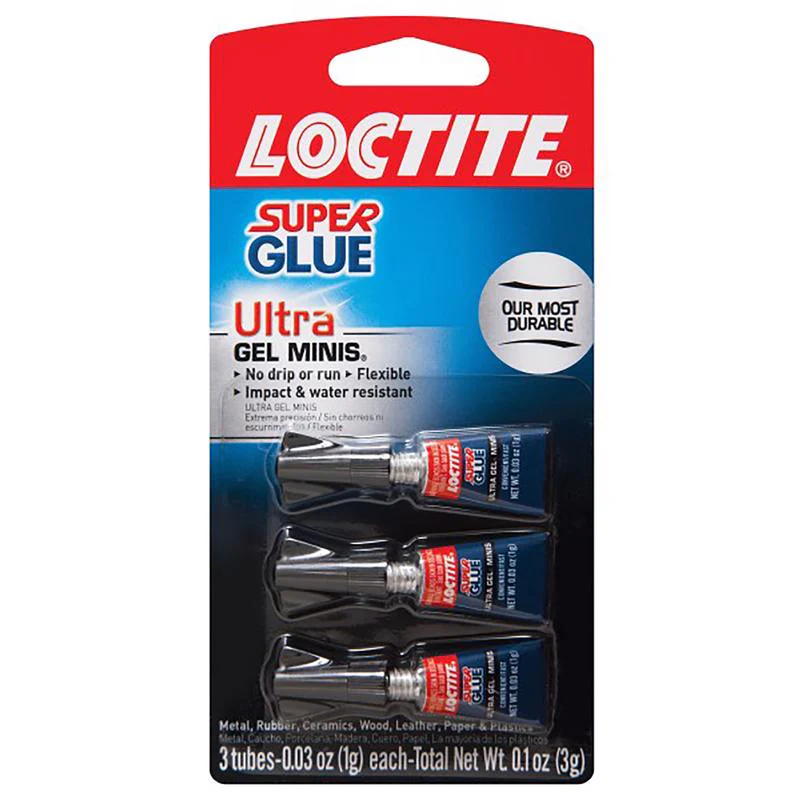 3-Pack Super Glue Ultra Gel 1 gram Mini Tubes