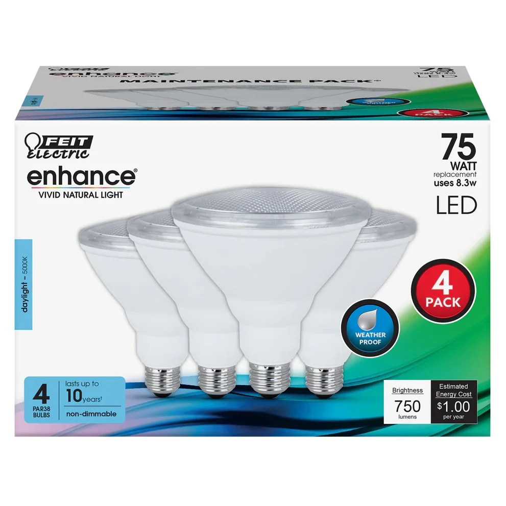 4-Pack 75W PAR38 Reflector LED Light Bulbs PAR389