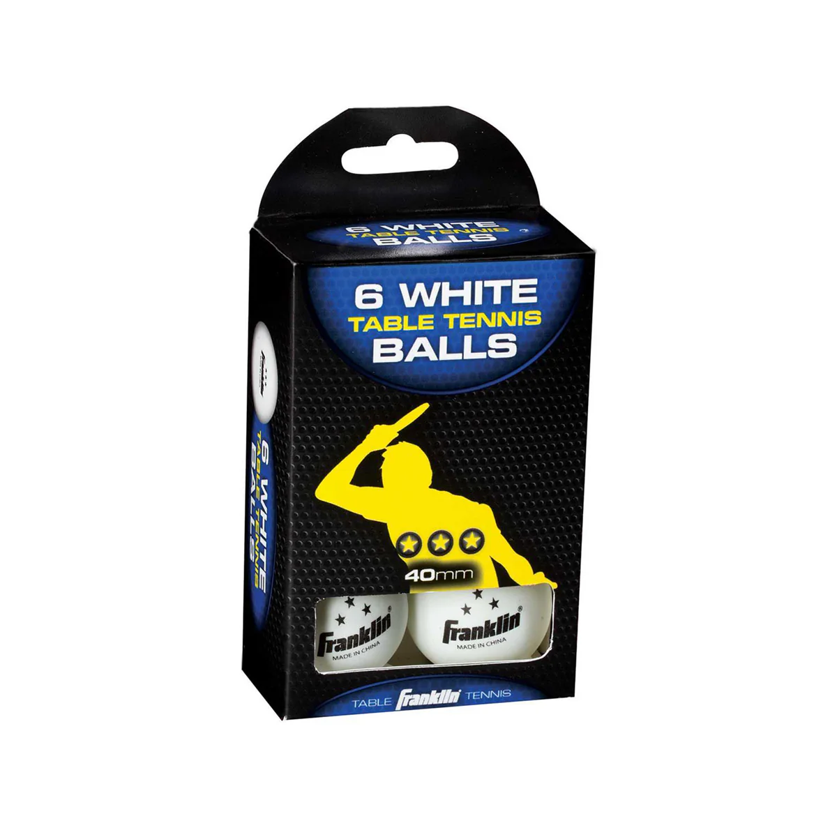 40mm 3-star White Table Tennis Balls 6-pack 57102