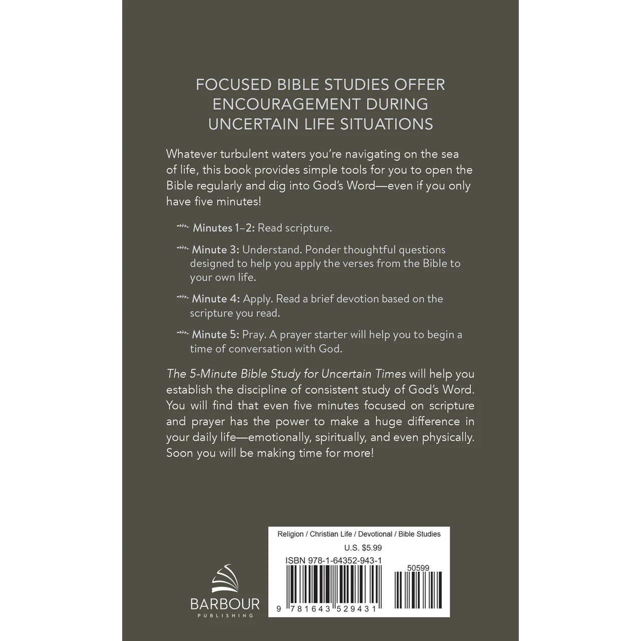 5-Minute Bible Study for Uncertain Times Book 9781643529431