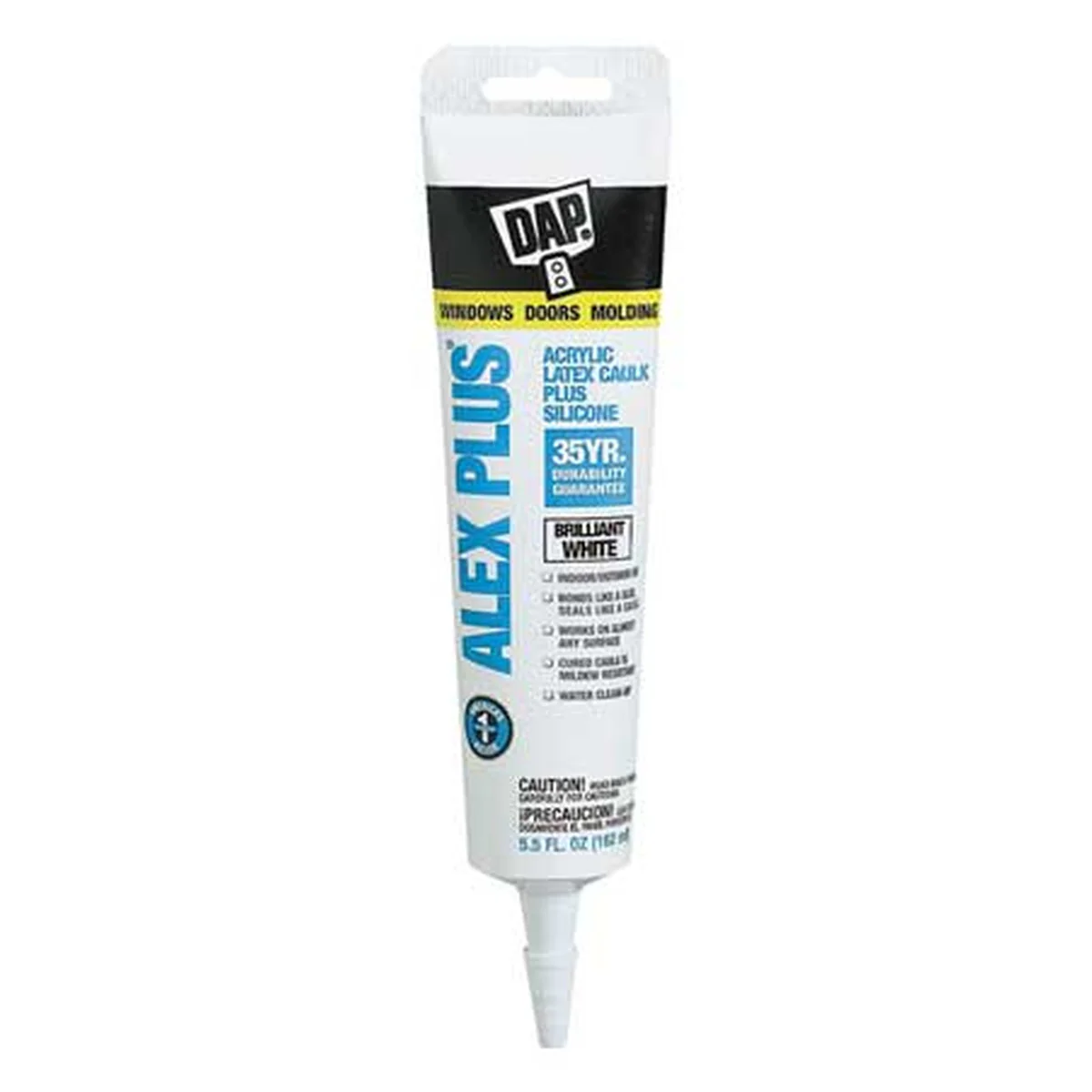 5.5 oz Alex Plus White Acrylic Latex Caulk Plus Silicone Sealant