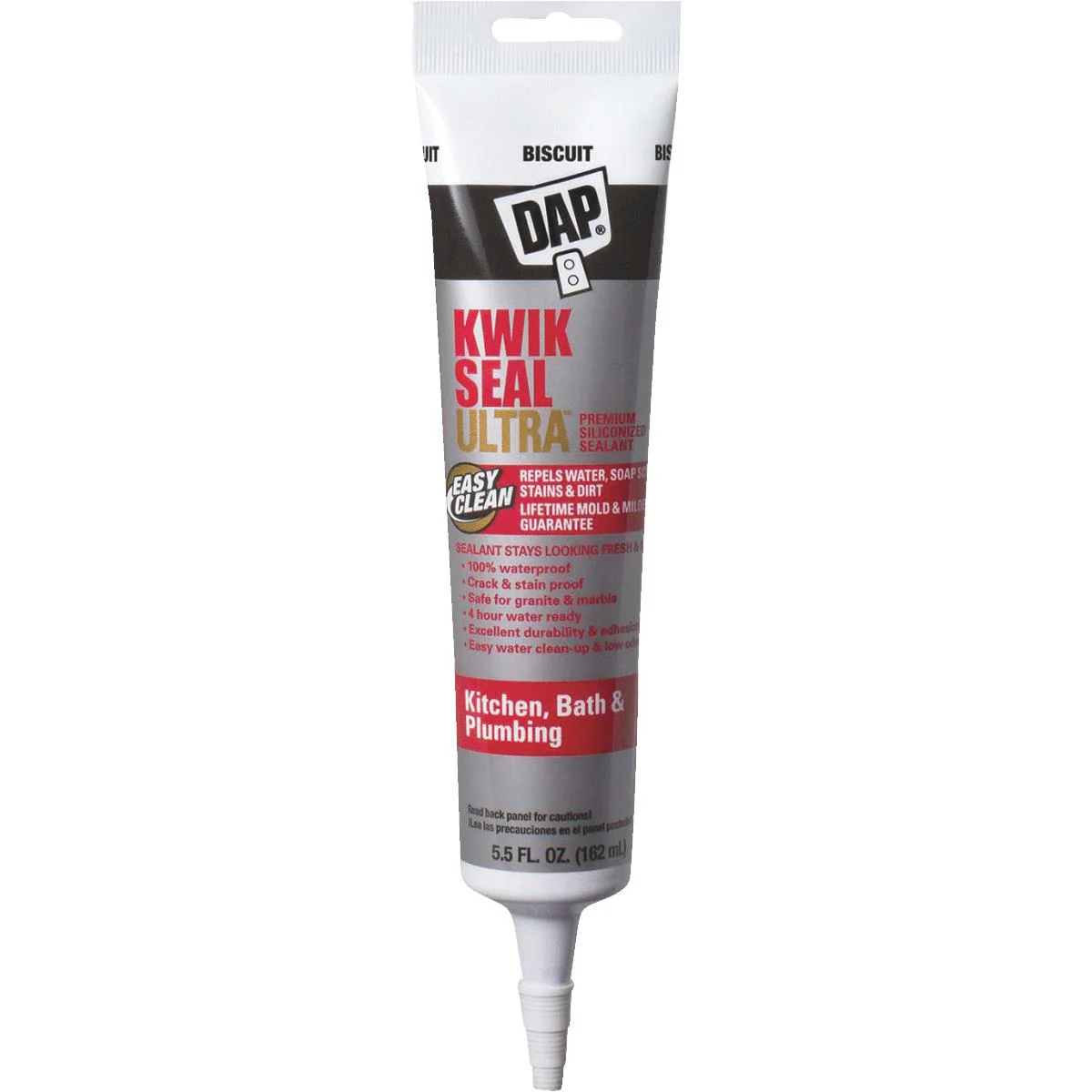 5.5 oz Kwik Seal Ultra Premium Biscuit Silicone Kitchen & Bath Caulk Sealant