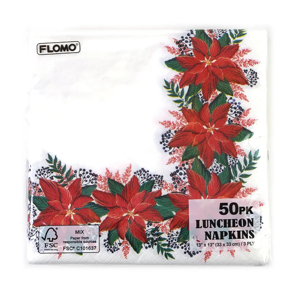 2641-50-count-poinsettia-border-luncheon-napkins-pw9315-1.webp 50-Count Poinsettia Border Luncheon Napkins PW9315