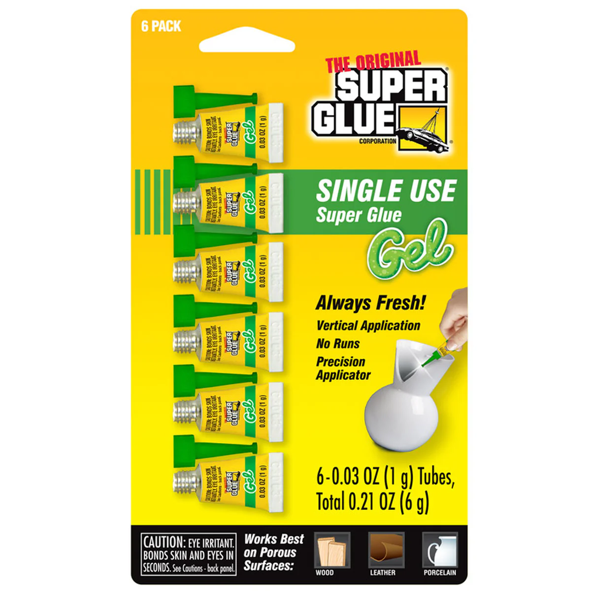 6-Pack 1 gram Single Use Super Glue Gel
