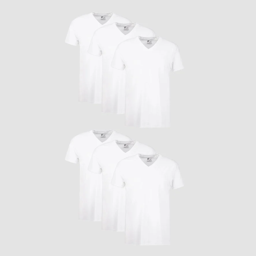 2741-6-pack-men-s-white-v-neck-undershirts-777vp6-1.webp 6-Pack Men's White V-Neck Undershirts 777VP6