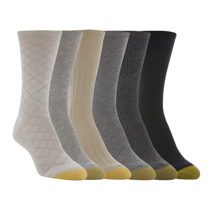 6-Pack Women's Wardrobe Essentials Texture Crew Socks 5826