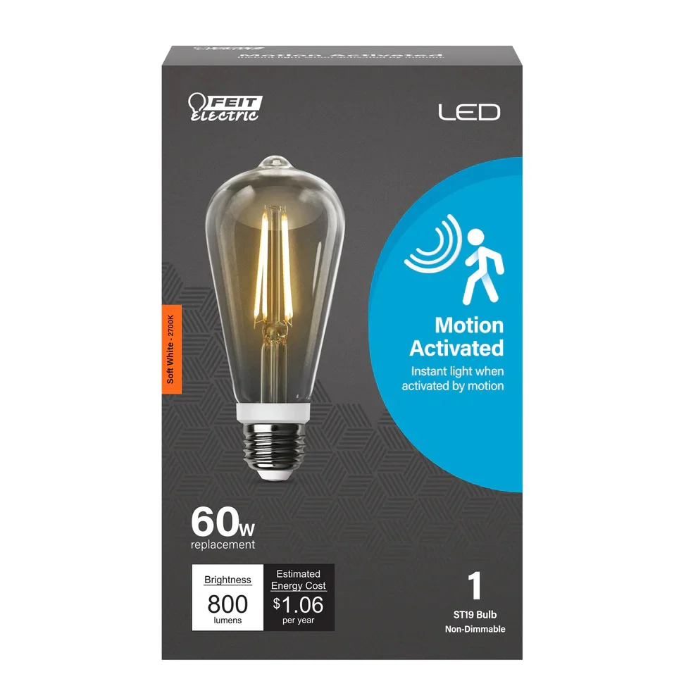 60W Motion Activated ST19 LED Light Bulb ST19C9