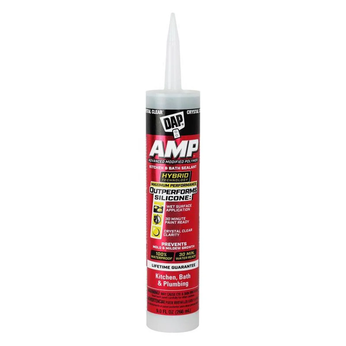 9 oz Amp Clear Kitchen & Bath Adhesive Caulk