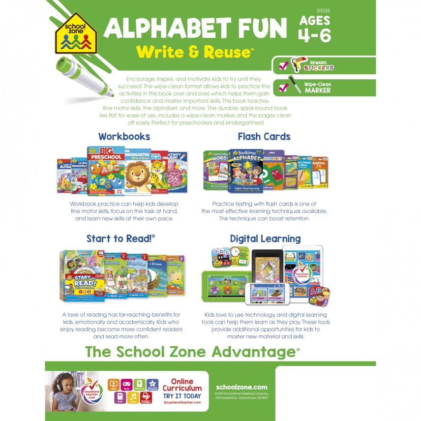 Alphabet Fun Write & Reuse Workbook 03133