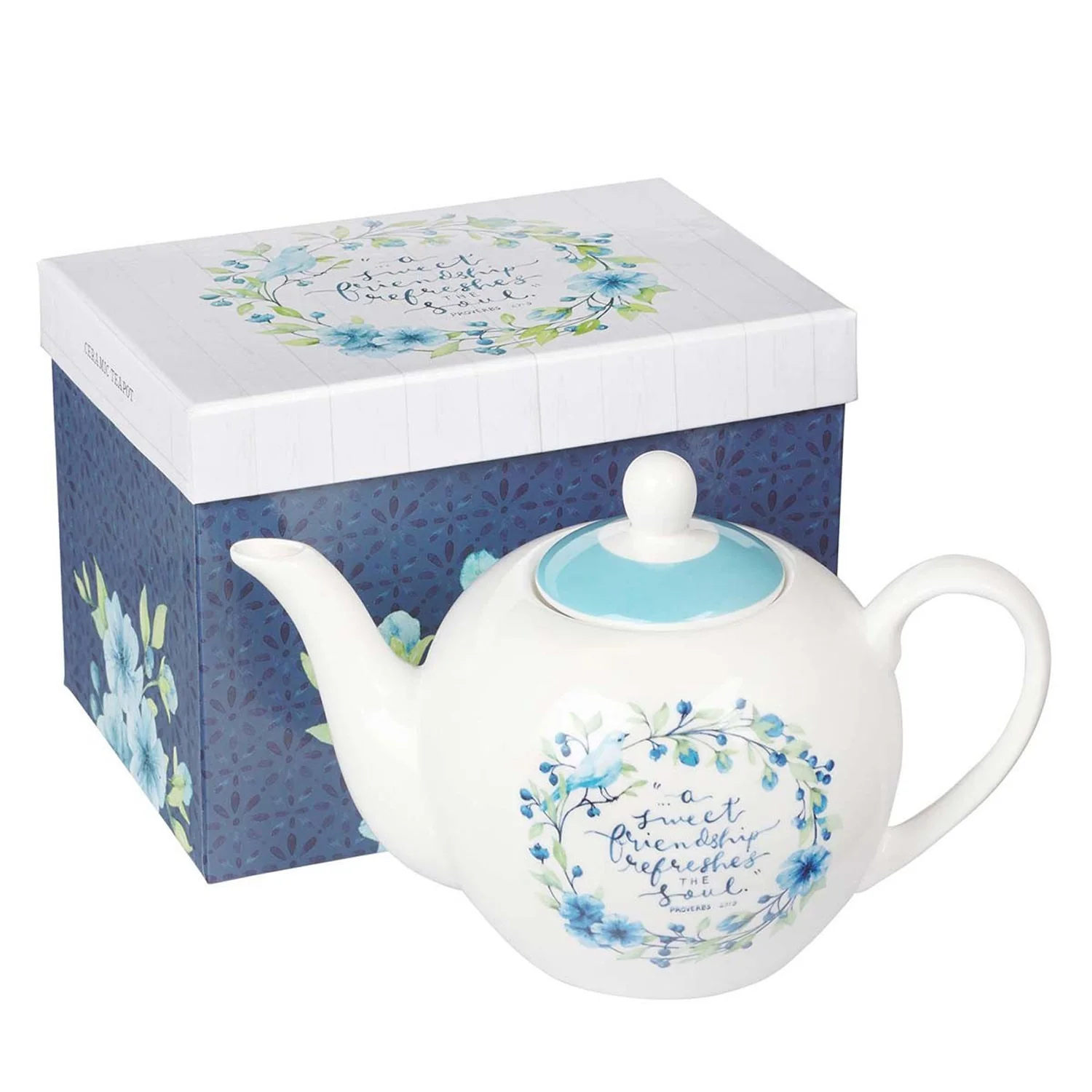 A Sweet Friendship Ceramic Teapot - Proverbs 27:9 TEA006