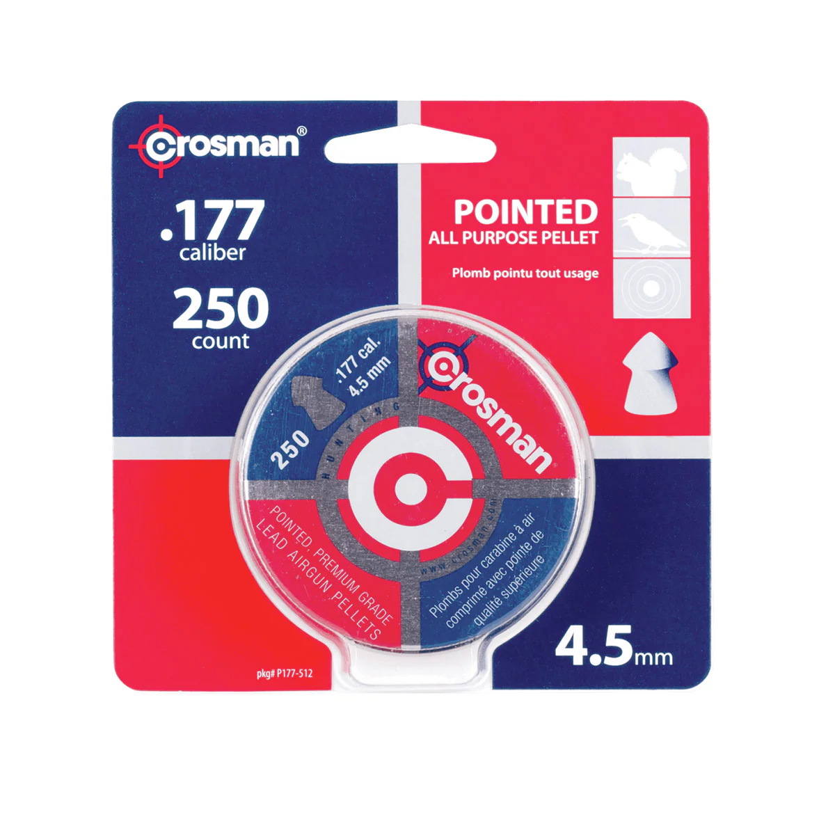 Pointed .177 Caliber Pellets 250 Count P177