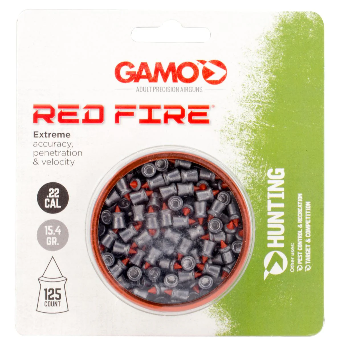 354-gamo-red-fire-.22-cal-15.4-grains-polymer-tip-125ct-63227-1.webp Gamo Red Fire .22 Cal, 15.4 Grains, Polymer Tip, 125ct 63227