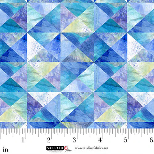 Air Mail Collection Geometric Print Cotton Fabric 8502