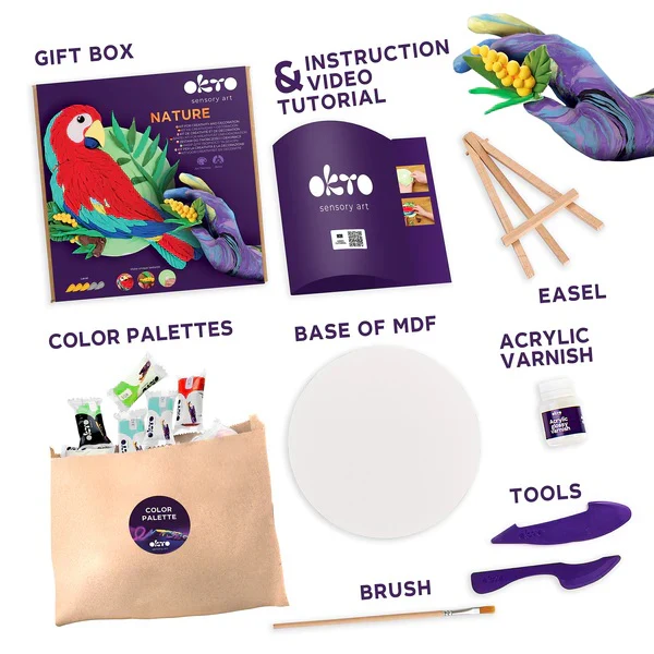 Air-Dry Clay 3D Painting Kit 3D Picture Macaw 20045