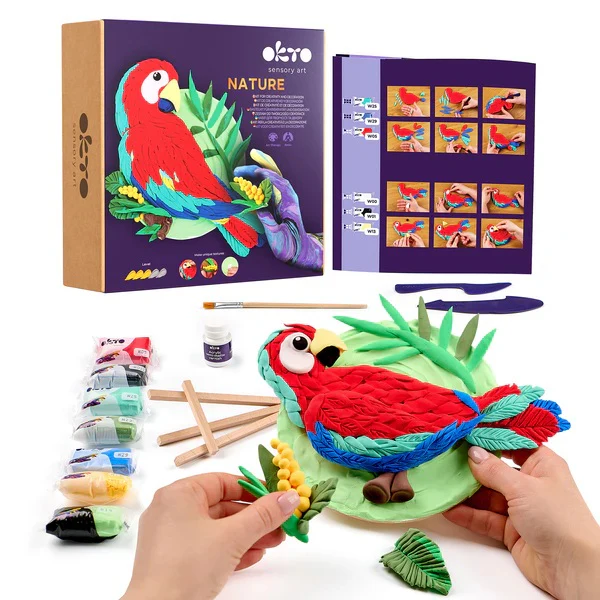 Air-Dry Clay 3D Painting Kit 3D Picture Macaw 20045