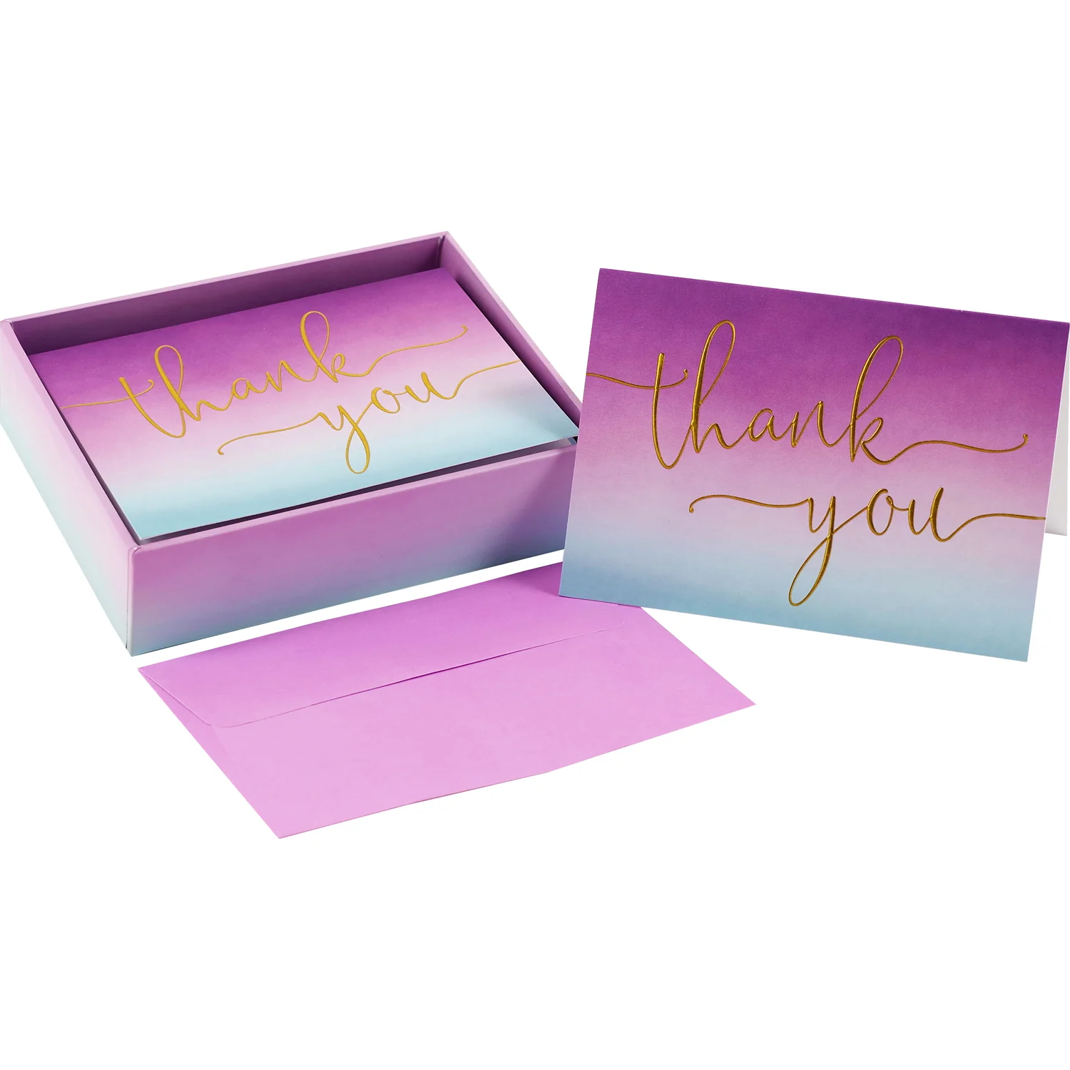 Amethyst Boxed Thank You Note Cards Set 337795
