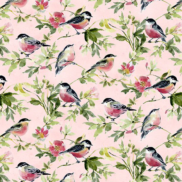Among the Branches Collection Birds All Over Cotton Fabric 39756