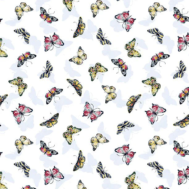 Among the Branches Collection Butterfly Toss Cotton Fabric 39757