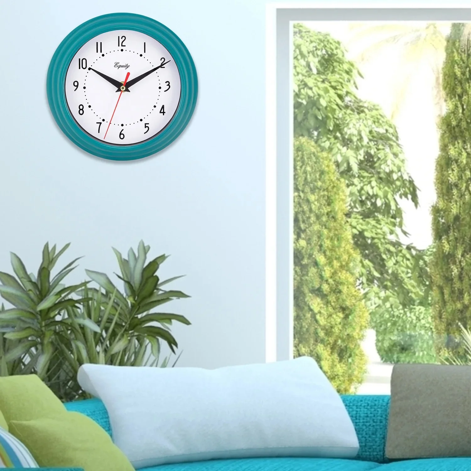 Analog Teal Wall Clock 25020