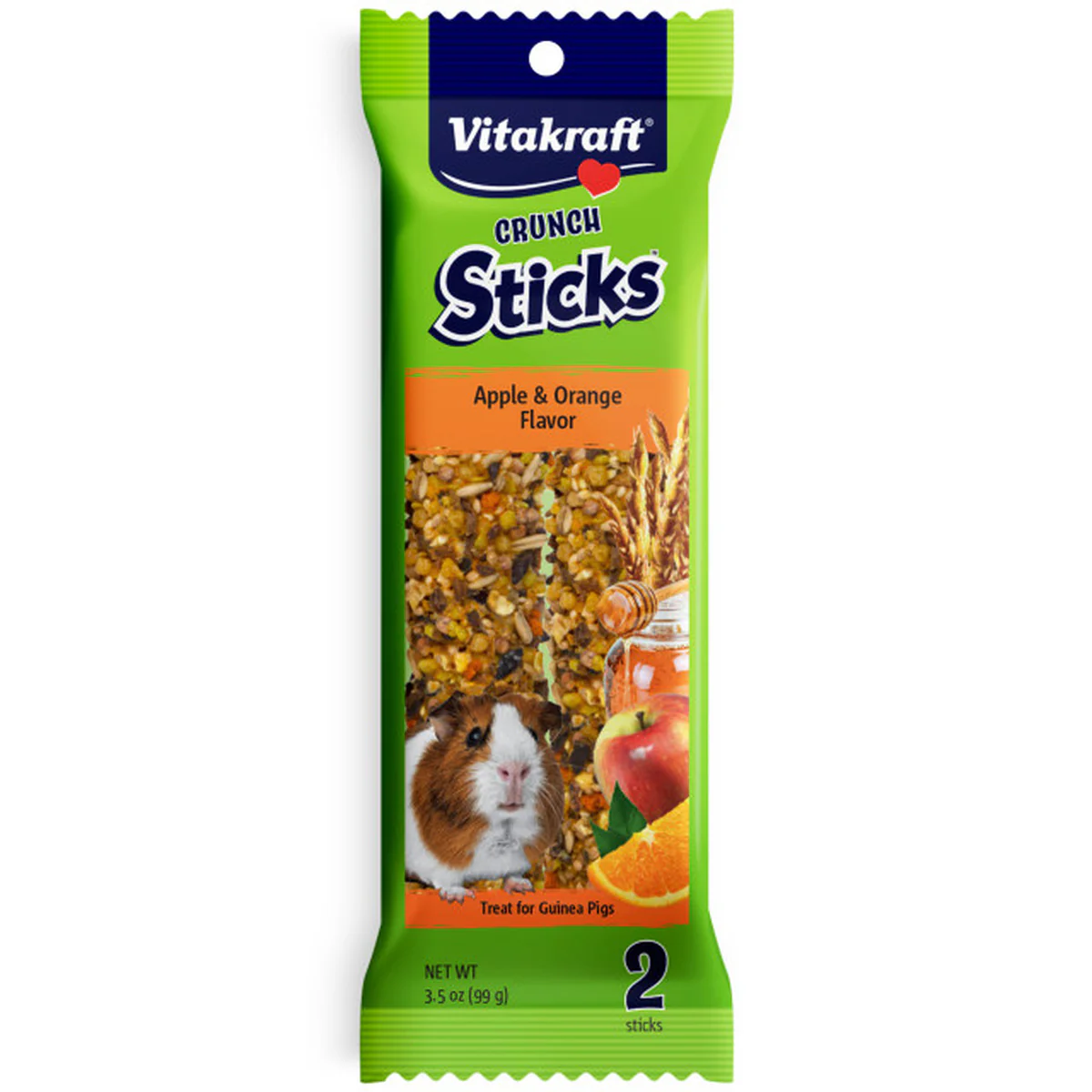 Apple & Orange Flavor Crunch Sticks for Guinea Pigs 3.5 oz