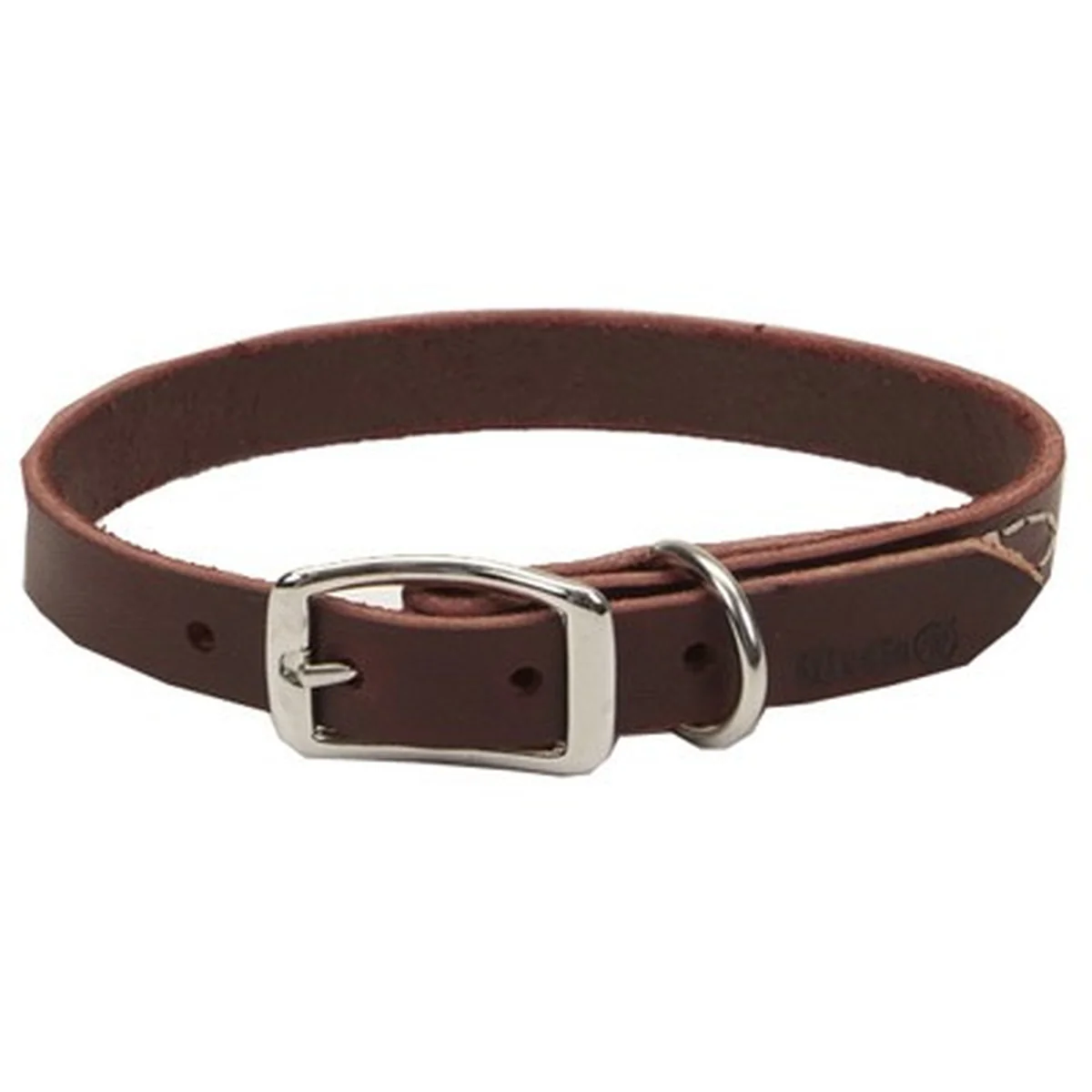 1 in Leather Town Dog Collar Flat