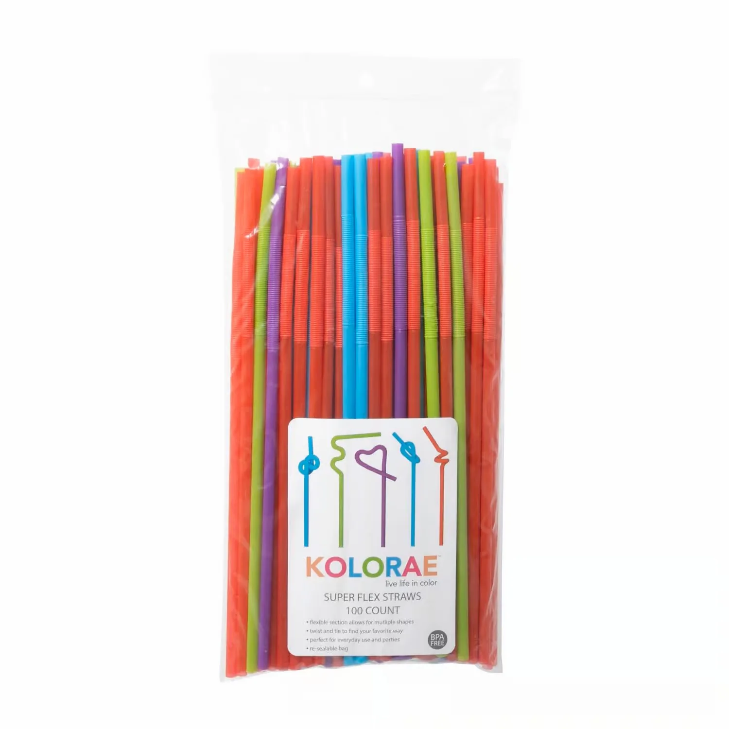 Assorted Flexible Drinking Straws KOL-1096