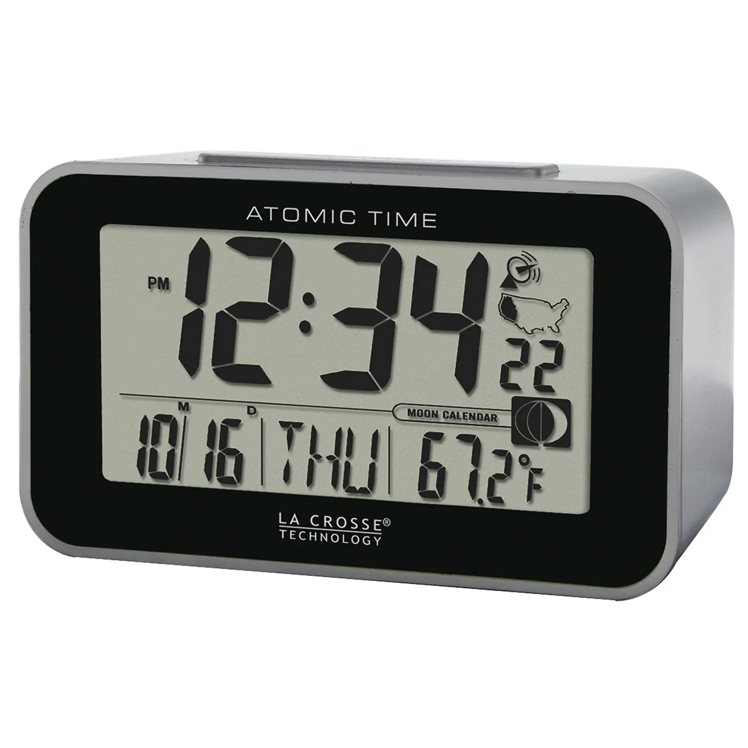 Atomic Alarm Clock with Temp and Moon Phase 617-1270