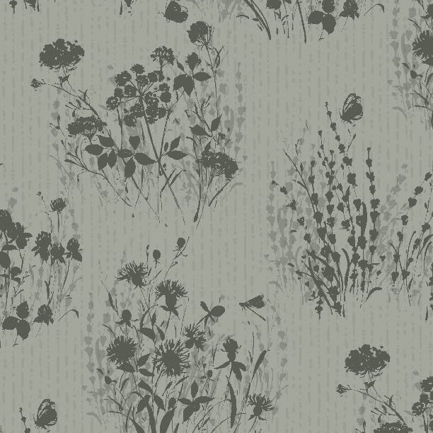 Au Natural Collection Floral Silhouettes Cotton Fabric 17819