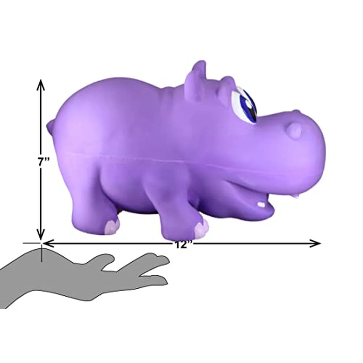 Babies Jumbo Hippo Latex Dog Chew Toy 12.5 in