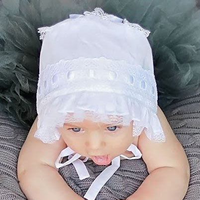 4669-baby-bonnet-girls-white-ribbon-1802-2.jpg Baby Bonnet Girls White Ribbon 1802
