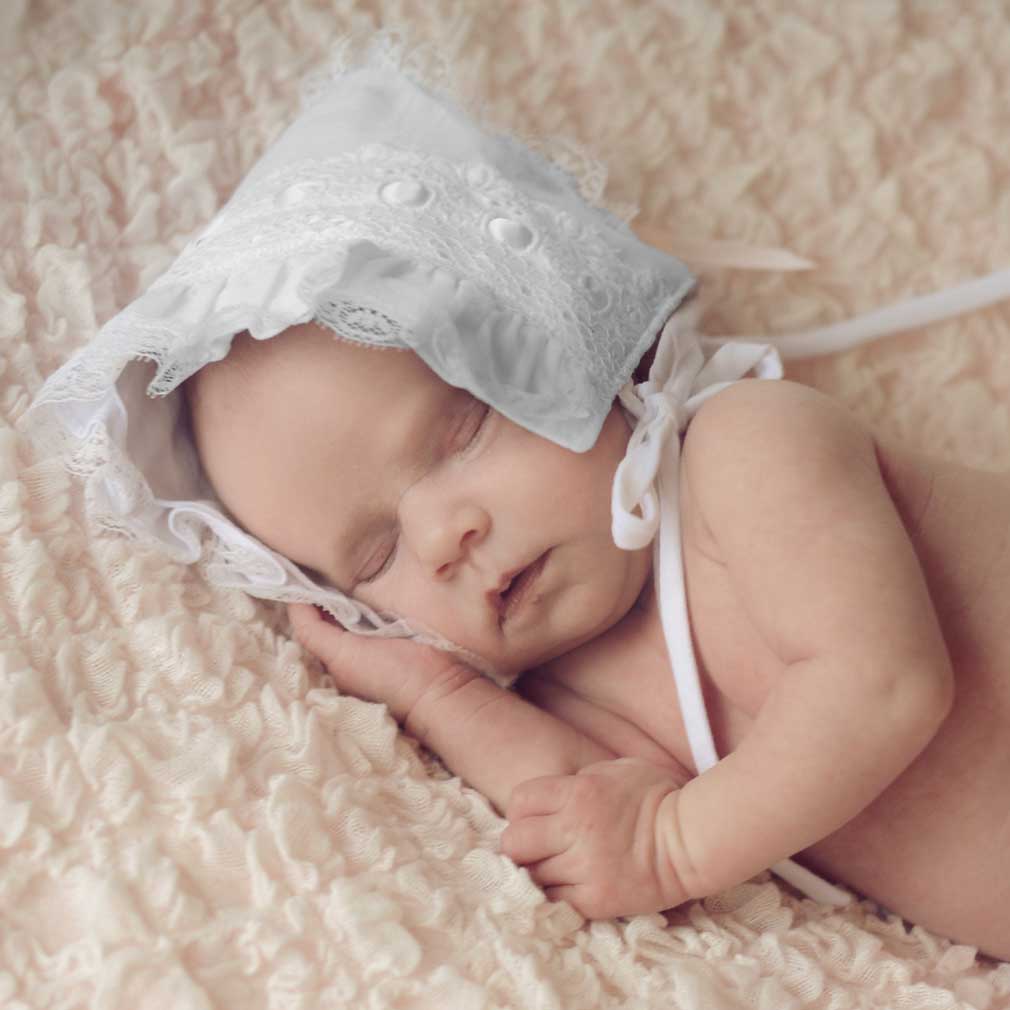 4669-baby-bonnet-girls-white-ribbon-1802-4.jpg Baby Bonnet Girls White Ribbon 1802