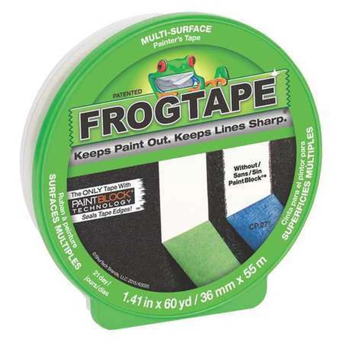 1.41 in. W X 60 yd L Green Medium Strength Painter's Tape
