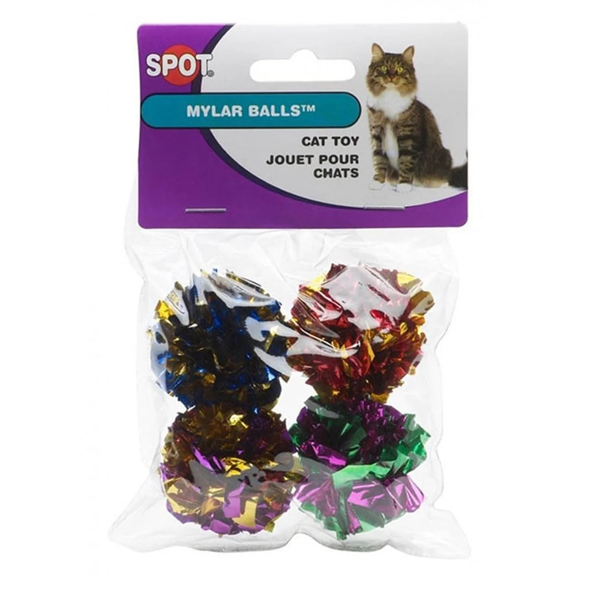 1.5 Inch 4 Pack Cat Toy Mylar Balls