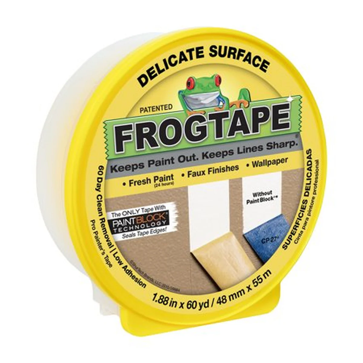 1.88 in. X 60 yd. Yellow Delicate Surface Painter's Tape