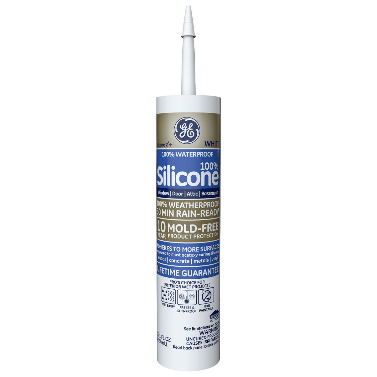 10.1 oz White Silicone Window & Door Caulk
