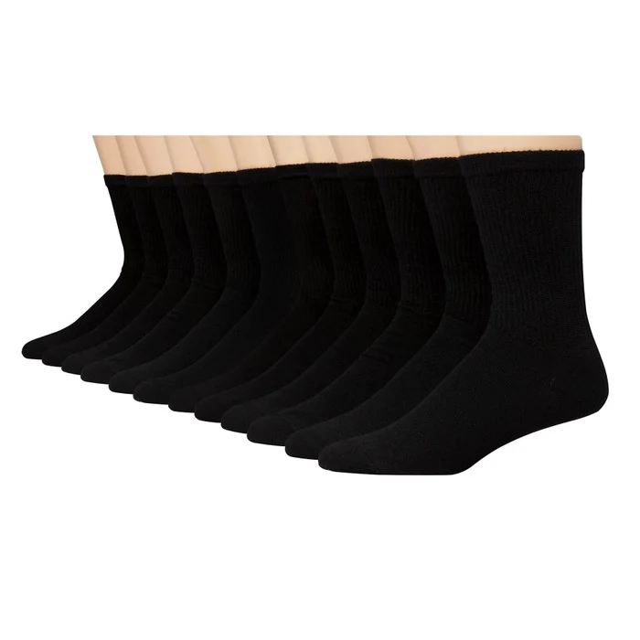 12-Pack Double Tough Men's Crew Socks 184V12
