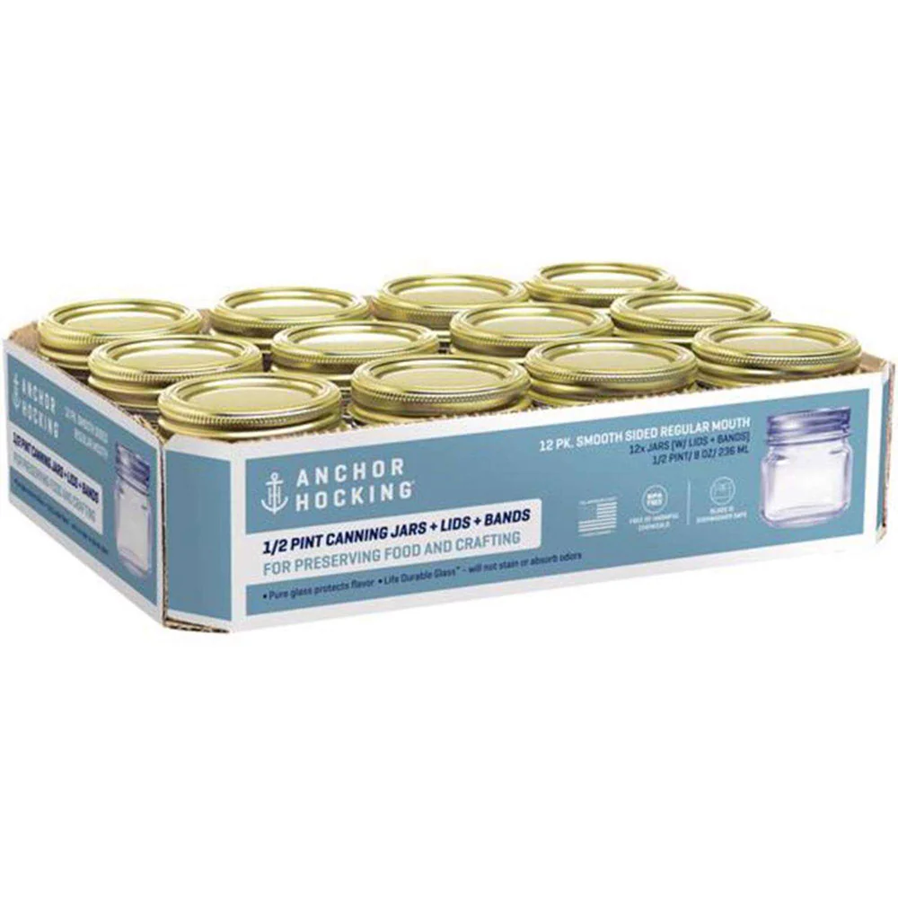 922-12-pack-regular-mouth-half-pint-canning-jars-hct1208-g-1.webp 12-Pack Regular Mouth Half Pint Canning Jars HCT1208-G